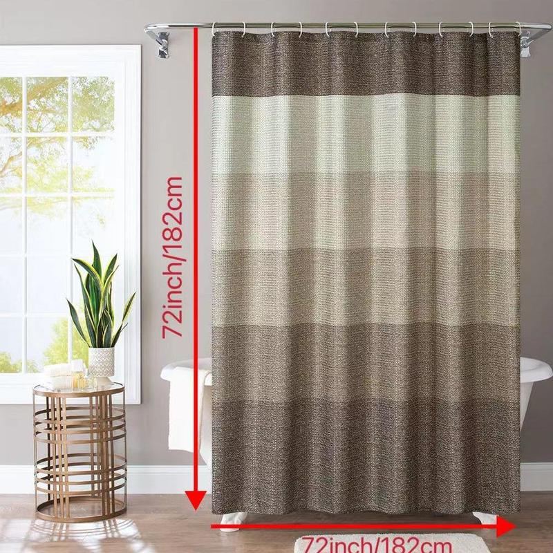 Modern Geometric Waffle Print Shower Curtain, Waterproof Shower Curtain with 12 Hooks, Bathroom Supplies for Home Use, Bathroom Decor