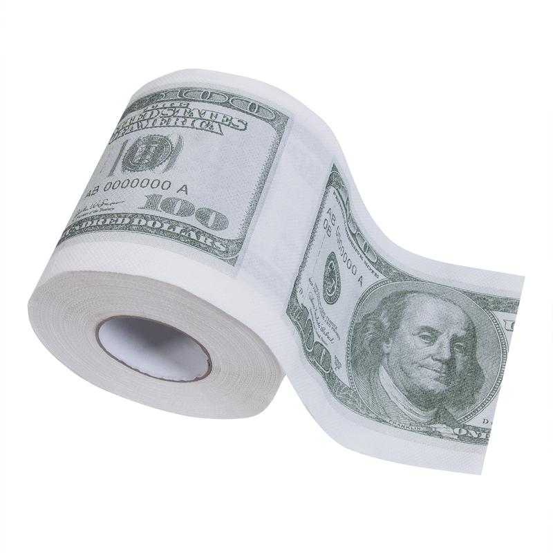 Money Toilet Paper One Hundred Dollar Bill Roll of Toilet Paper Dollar Bill Printed Household Toilet Paper for Bathroom Kitchen Workshop