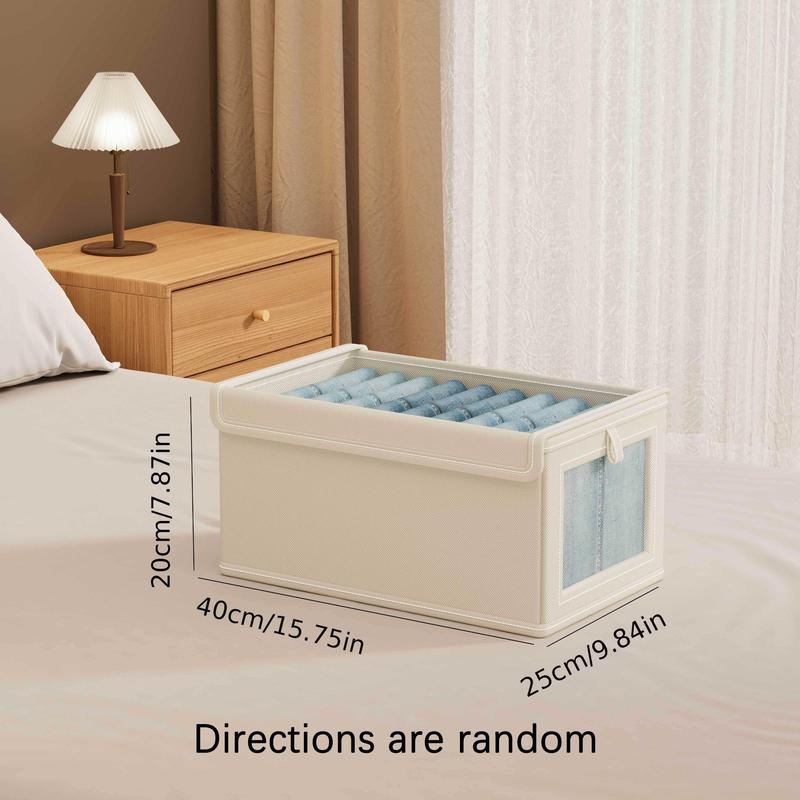 Clothes Storage Box, 1 Count Foldable Clothes Storage Organizer with Clear Lid, Clothes Storage Box for Bedroom, Wardrobe, Home Organizer