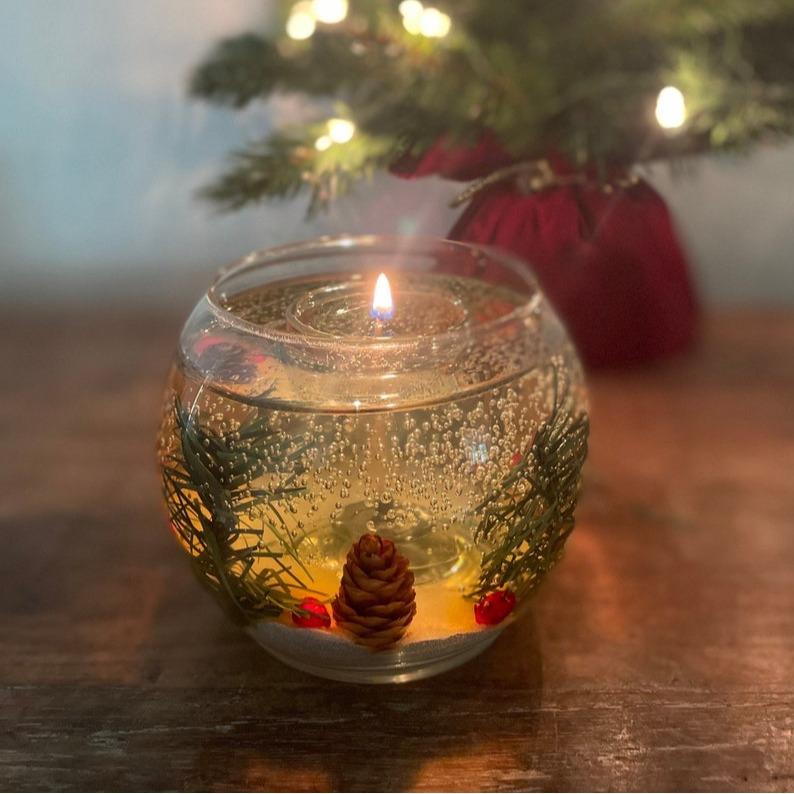 Winter Holiday Pine Gel Candle