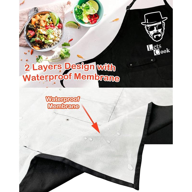 Funny Cooking Chef Apron with Pockets BBQ Kitchen Work Aprons Birthday Dad Creative Gifts