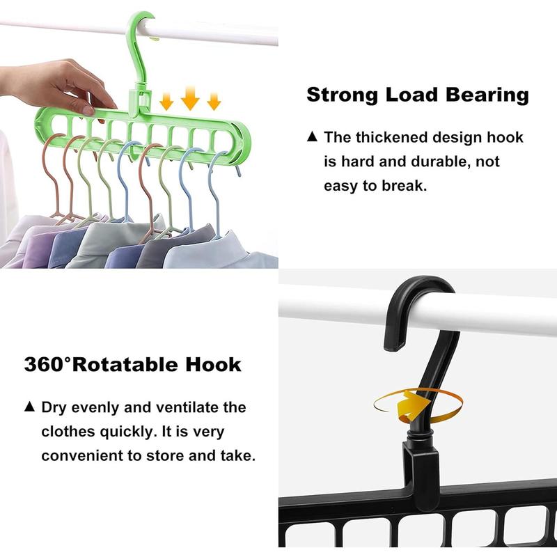 4 Pack Multifunctional Closet-Organizer and Storage Bra-Hangers with 9 Holes, Space-Saving, Apartment Dorm Room Wardrobe Essentials. Hanging Buckle