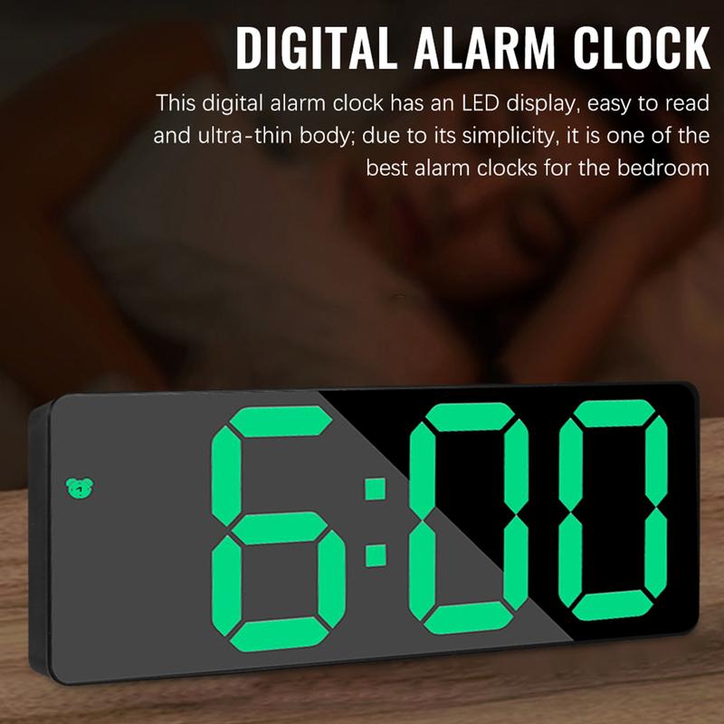 Birthday Gift Digital Alarm Clock LED Travel Alarm Clocks with Snooze Button Brightness Adjustable