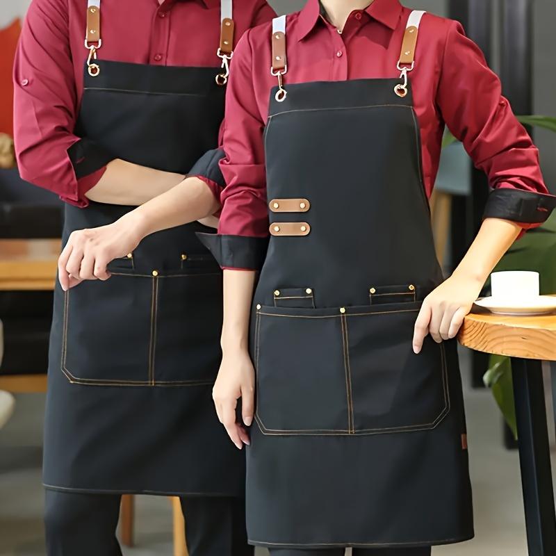 Water-Resistant Apron with Adjustable Straps and Pockets - Stain-Repellent, Durable, and Comfortable Fit for Men and Women. Perfect for Supermarkets, Restaurants, and Milk Tea Shops. Keep Clean and Protected in Style