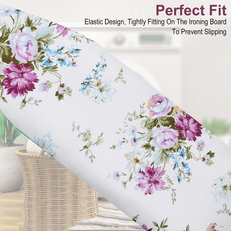 Ironing Board Cover and Pad 57.8×18.8in Ironing Board Cover with Elastic Edges Scorch Resistant Ironing Board Cover Set with Ironing Mat 4 Fasteners Easy Install Printed Pattern for Dorm Laundry