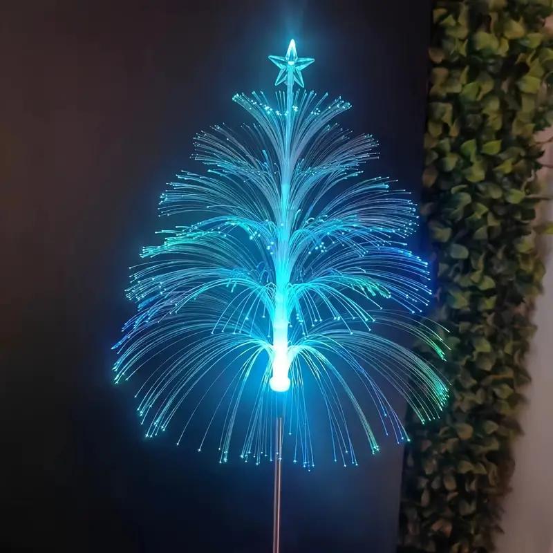 Christmas Solar Powered Tree Shaped Light, 2 4 Counts Waterproof LED Decorative Light Garden Decorations, Outdoor Decorative Light for Garden Path Holiday Decoration