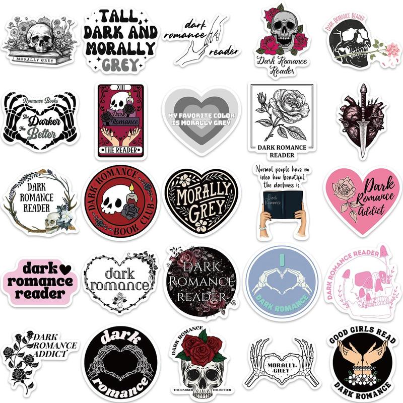 Dark Romance Sticker, 50pcs set Bookish Reading Sticker, Romance Sticker for Adult, Book Lovers Gift, Office Stationery & Supplies