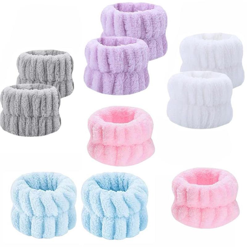 Spring Face Washing Wristband, 10pcs set Flannel Soft Wrist Towel, Comfortable Reusable Multifunctional Face Washing Wristband, Face Washing Wristband for Women & Girls