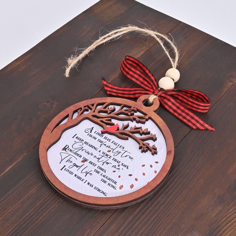 Wooden Hanging Ornament, 1 Count Branches Cardinal Pattern Hanging Ornament, Ornament for Backpack School Bag Key Car Pendant