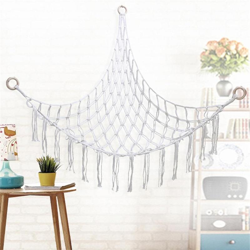 Toy Hanging Storage Basket, 1 Count Boho Style Tassel Decor Storage Organizer for Kids Room