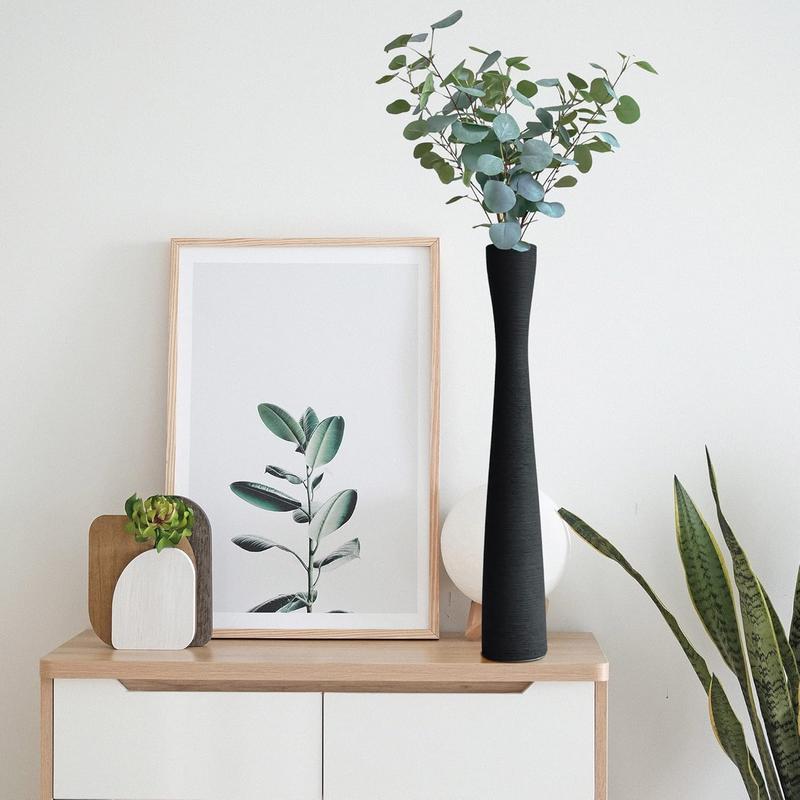 Tall Ceramic Floor Vase for Pampas Grass - Modern 40cm Flower Vase