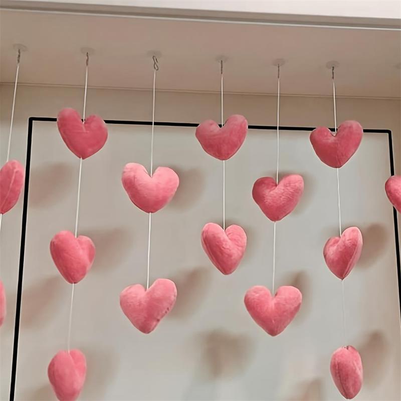 Heart Shaped Hanging Decor, Cute Love Heart Hanging Door Curtains Ornament, Hanging Decor for Home Bedroom Living Room, Party Supplies