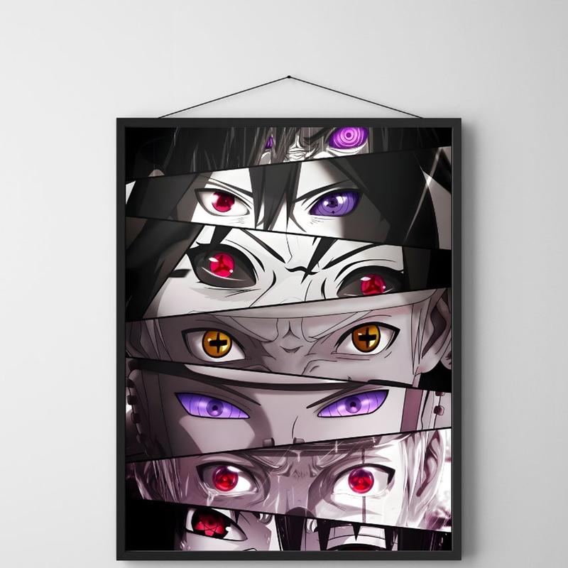 Naruto Anime Eyes Poster, Popular Eyes Anime Characters Poster, Eyes Naruto Anime Posters Decor Photo