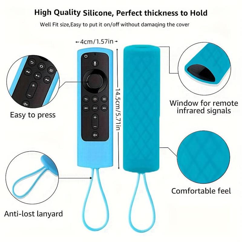 Glow in The Dark Silicone Remote Control Cover, 1 Count Luminous Remote Case with Lanyard, Dust Cover for Fire TV Stick 4K Lite Cube Controls