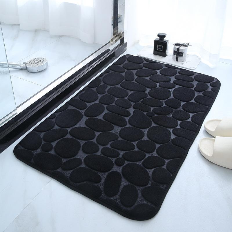 Cobblestone Pattern Bath Rug, 1 Count Non-slip Absorbent Floor Mat, Soft & Comfortable Carpet for Bathroom