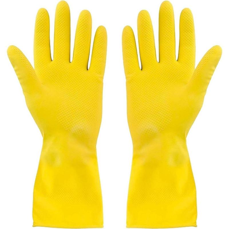 3 Pack Yellow Cleaning Gloves, Professional Natural Rubber Latex Gloves, 3 Pairs(Creative Life Pavilion)