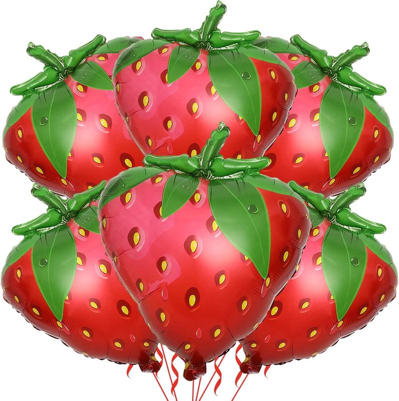 6 Pack Gaint Strawberry Balloons 23 Inch Cute Strawberry Balloons for Cute Berry Birthday Party First Birthday Party Decorations