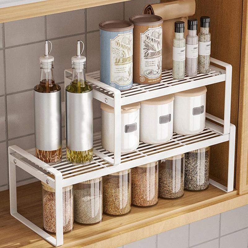 Kitchen Cabinet Shelf, 1 Count Household Table Top Storage Rack, Kitchen Accessories Storage Organizer, Room Organizer Storage Shelf for Kitchen, Summer Gift Ideas, Summer Essentials Kitchen Gadgets