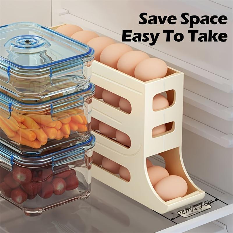 Refrigerator Egg Storage Box, Automatic Egg Rolling Rack, Large Capacity Egg Holder for Home Kitchen Dormitory Dining Room - Utensils