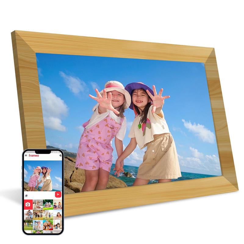 [Christmas Gift] 10.1-inch WiFi Digital Photo Frame, HD IPS Touch Screen, Auto Rotate, Photo Sharing via Frameo - Home & Office Wall Decoration