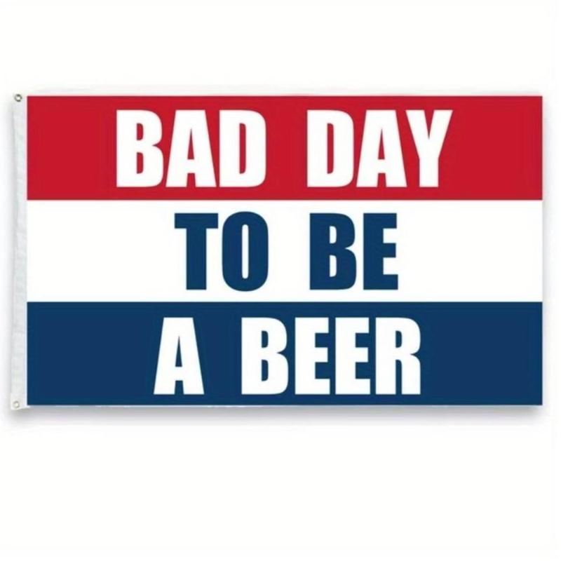 Colorful ‘Bad Day to Be a Beer’ Slogan Banner - Reusable Party Sign for Indoor Outdoor Fall Decorations