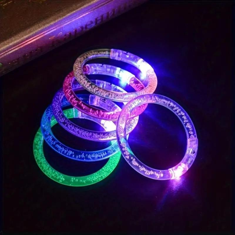 Random Color LED Light Up Bracelet, 18pcs set Glow in the Dark Bracelet, Party Decoration Supplies for Wedding Birthday Festival, Party Gift for Friend