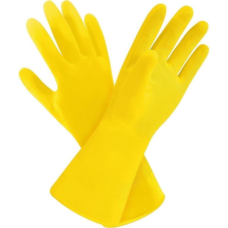 3 Pack Yellow Cleaning Gloves, Professional Natural Rubber Latex Gloves, 3 Pairs(Creative Life Pavilion)