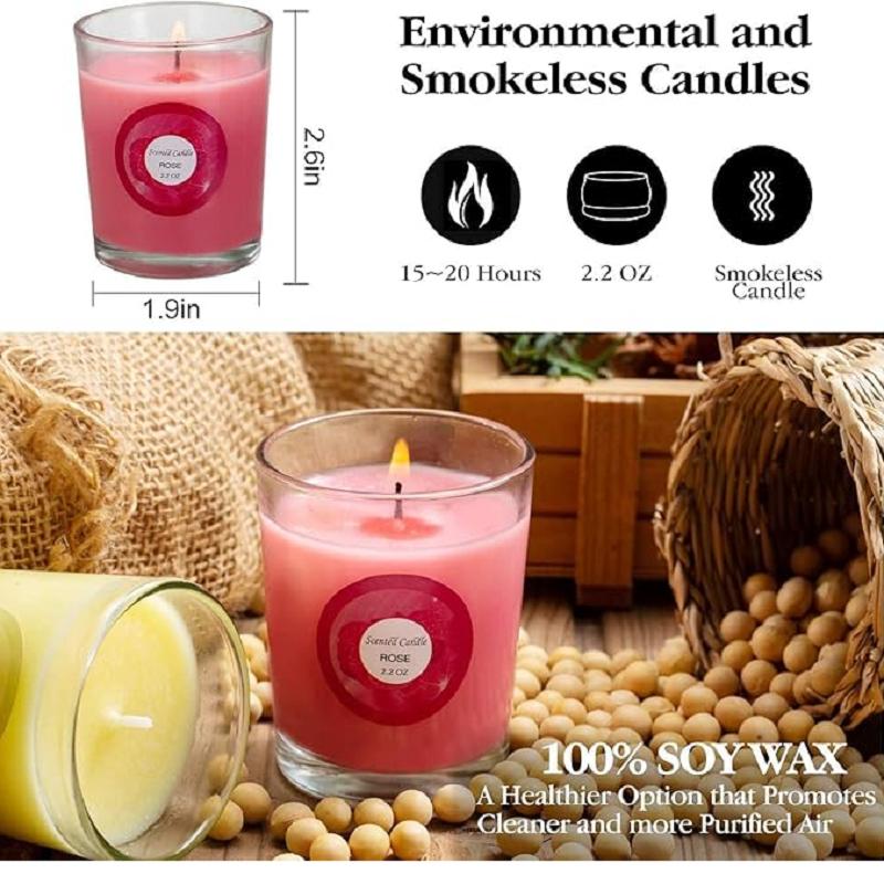 20 Pack Strong Scented Candles Gift Set with 10 Fragrances for Home and Women, Aromatherapy Soy Wax Glass Jar Candle