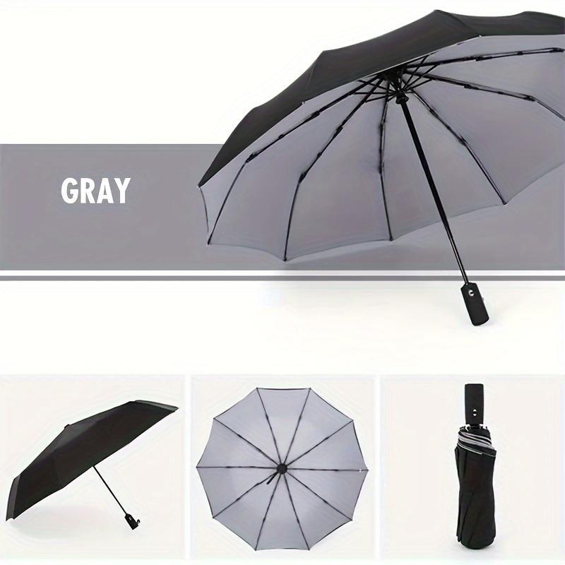 Double Layer Large Folding Umbrella, 1 Count 10-rib Automatic Open Umbrella, Waterproof & Windproof Durable Compact Umbrella for Outdoor Travel