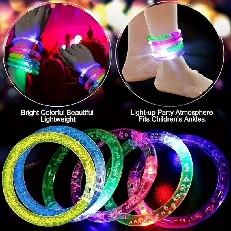 Random Color LED Light Up Bracelet, 18pcs set Glow in the Dark Bracelet, Party Decoration Supplies for Wedding Birthday Festival, Party Gift for Friend