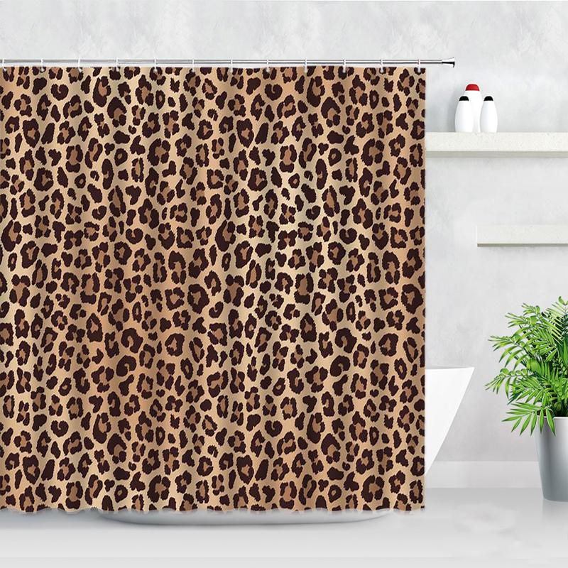 Leopard Shower Curtains African Wild Animal Pattern 3D Printing Modern Fashion Home Decor Waterproof Bathroom Curtain With