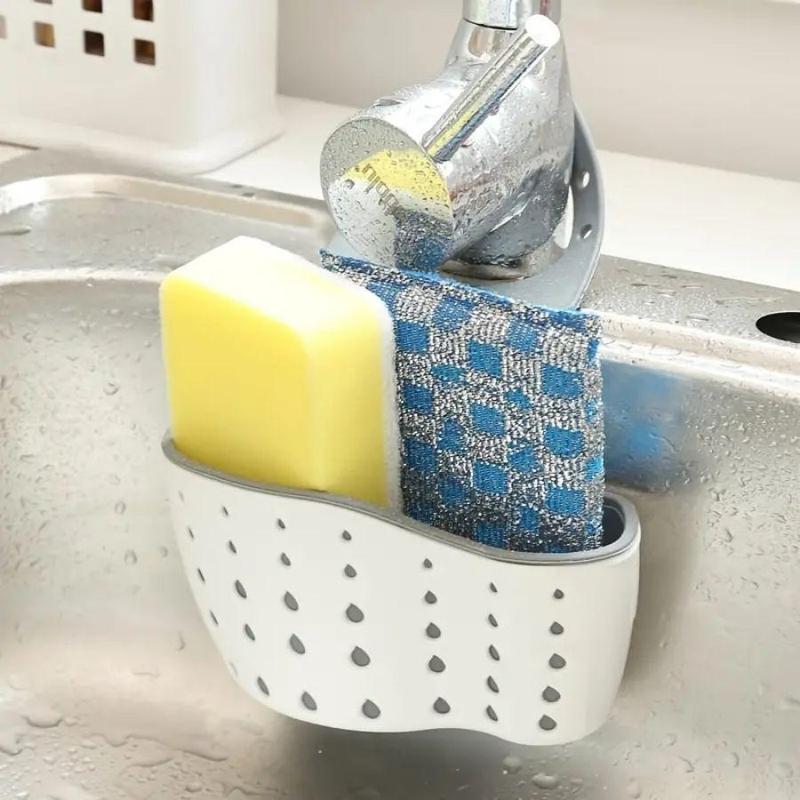 Kitchen Sink Holder Hanging Drain Basket, Adjustable Sink Soap Sponge Holder, Kitchen Hanging Drain Basket, Kitchen Organizer Supplies