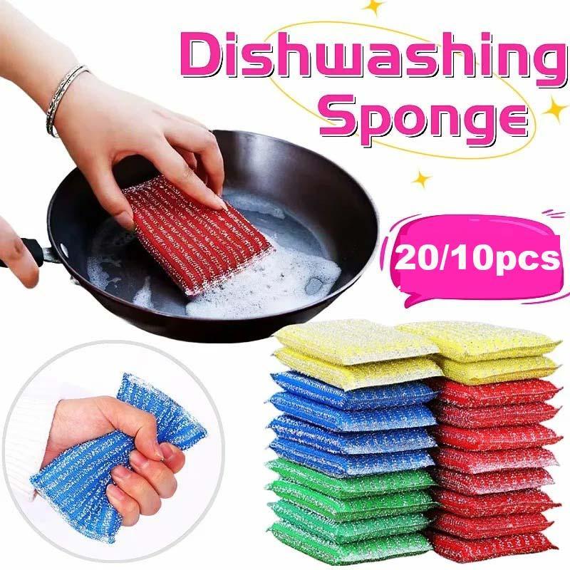 Random Color Double-sided Cleaning Sponge, Household Kitchen Non Scratch Scouring Sponge, Wash Sponge for Pot Pan Dish