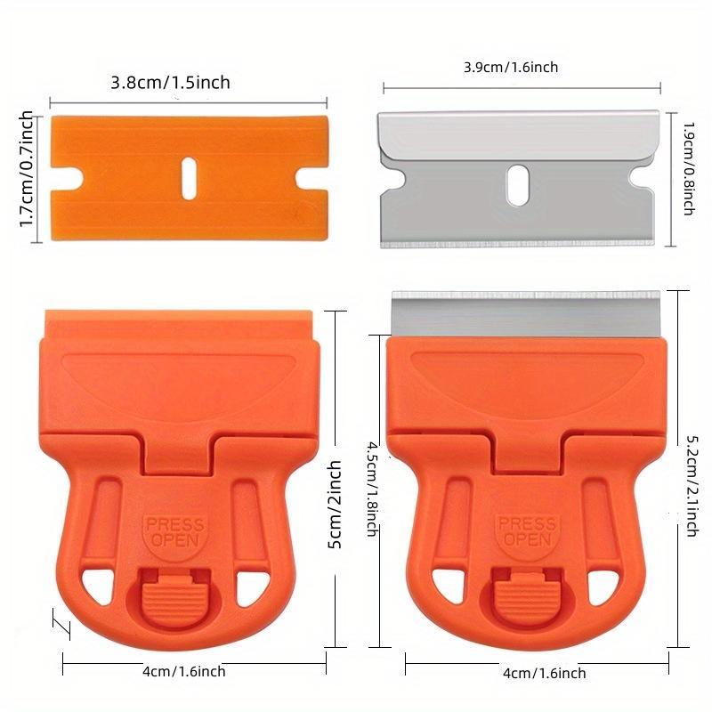 Plastic Mini Razor Blades Scraper, Car Window Film Glass Glue Remover, Suitable for Removing Decal Stickers Old Glue, Scraping Off Paint Decals Labels