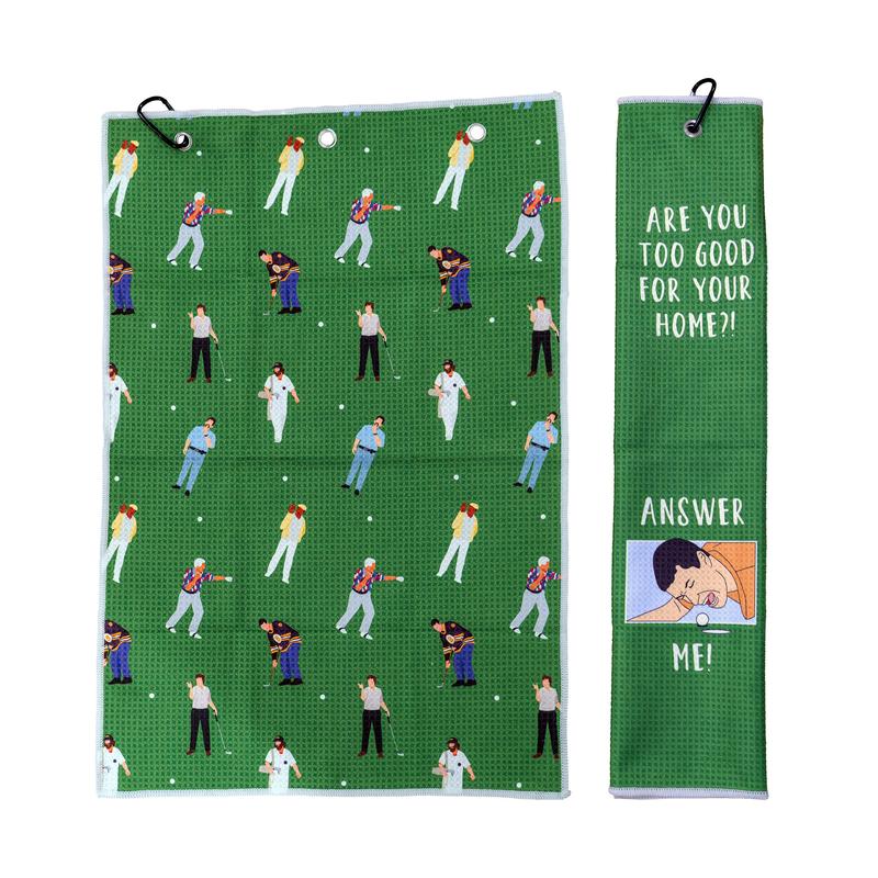 Happy Gilmore Golf Towel with Carabiner - Ultra-Absorbent and High-Quality Microfiber | Funny Golf Gift, Perfect Christmas Stocking Stuffer