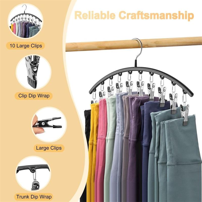 Space Saving Clothes & Pants Hanger, 2 Counts Multi-functional Windproof Drying Hanger with Clip, Hanging Storage Closet Organizer for Hat & Jeans & Scarves