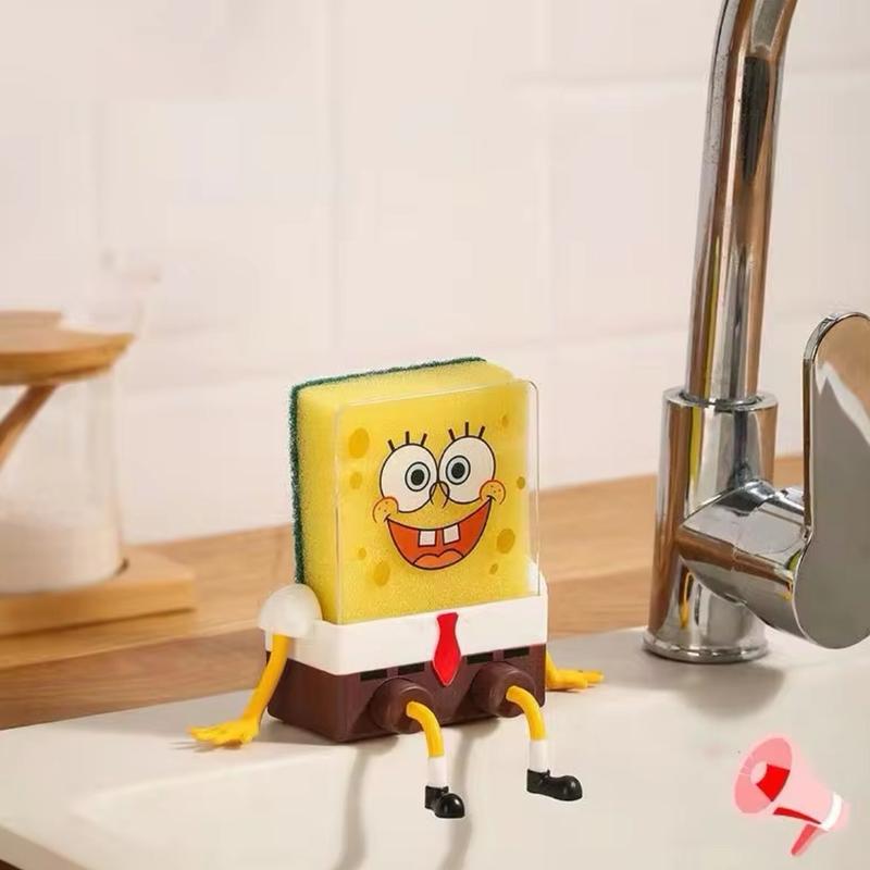 SpongeBob Sponge Holder with Sponge Kitchen Essentials Bathroom Organizer - Home Organizer home accessory Racks Gift