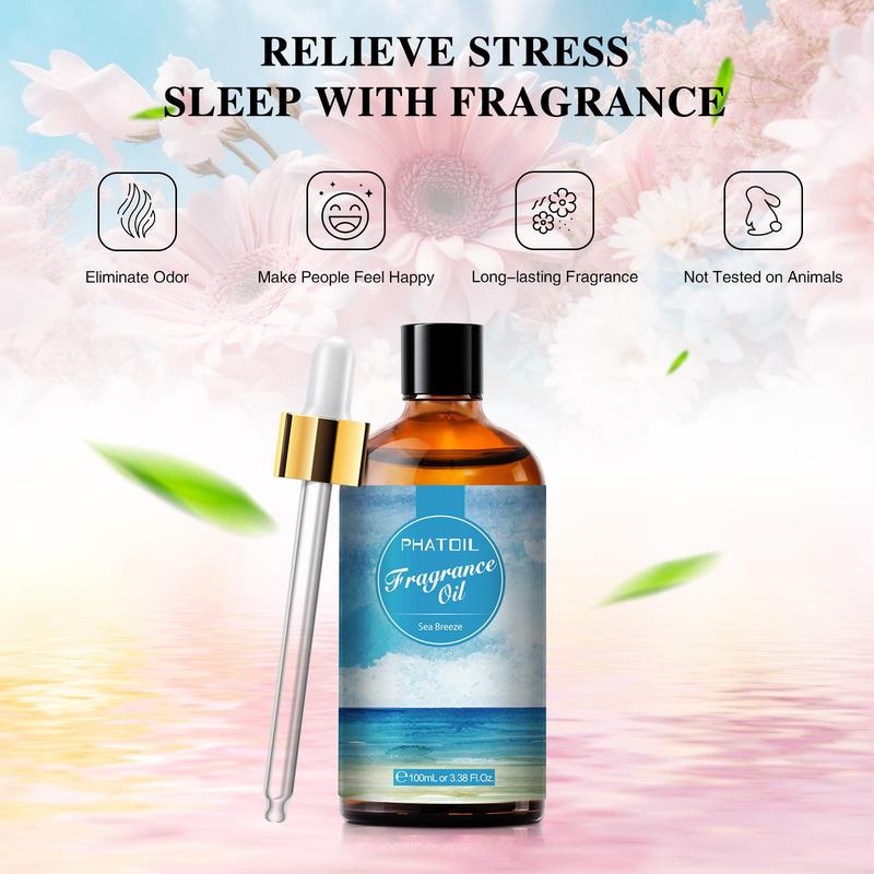 100ml Sea Breeze Scented Essential Oil, Aromatherapy Essential Oil for Home & Office, Home Fragrance for Living Room Bedroom