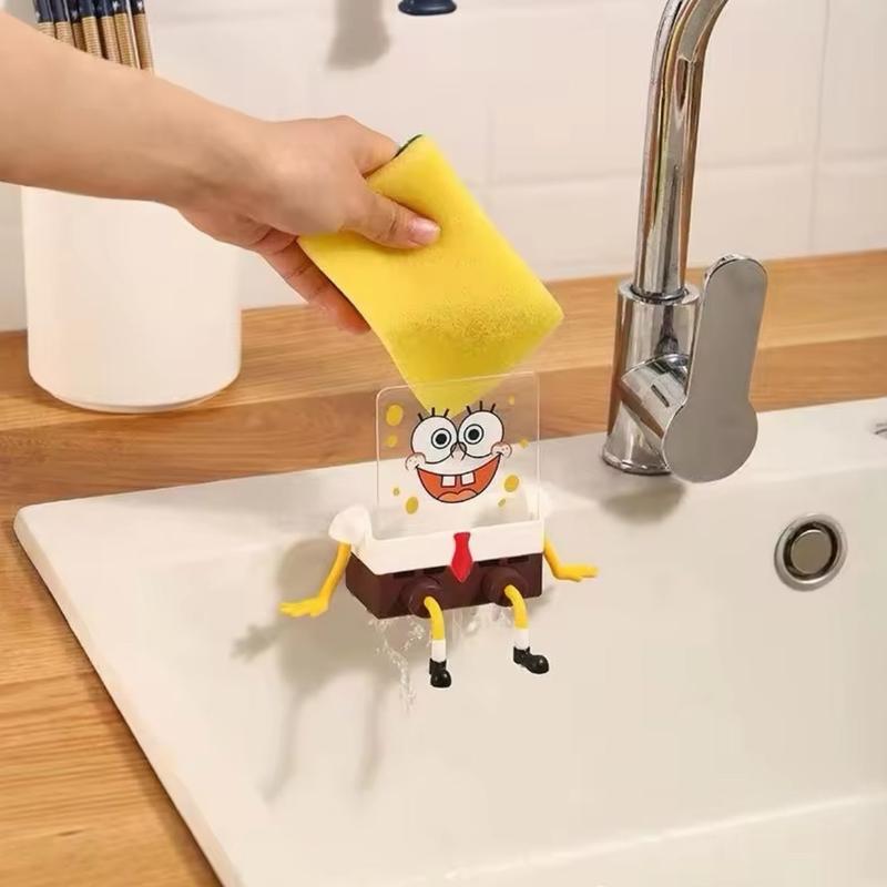 SpongeBob Sponge Holder with Sponge Kitchen Essentials Bathroom Organizer - Home Organizer home accessory Racks Gift