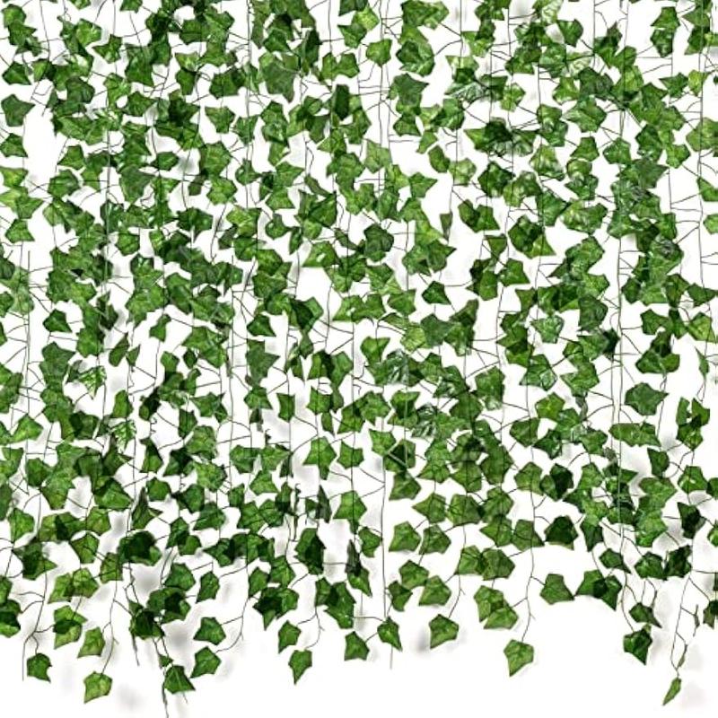 Fake Vines for Room Decor(12 Pack 84 Feet) Aesthetic Artificial Plant Ivy Leaves Hanging Greenery Garlands for Home Bedroom Wall Wedding Party Decor Decorative Fruit Leaf Silk Ornaments Plastic