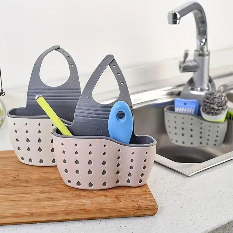 Kitchen Sink Holder Hanging Drain Basket, Adjustable Sink Soap Sponge Holder, Kitchen Hanging Drain Basket, Kitchen Organizer Supplies