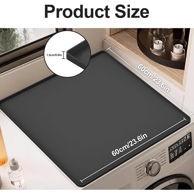 2 Pack Washer and Dryer Covers for the Top, 23.6'' x 23.6''  Washing Machine Top Protector Mat,  Washable Laundry Machine Top Cover