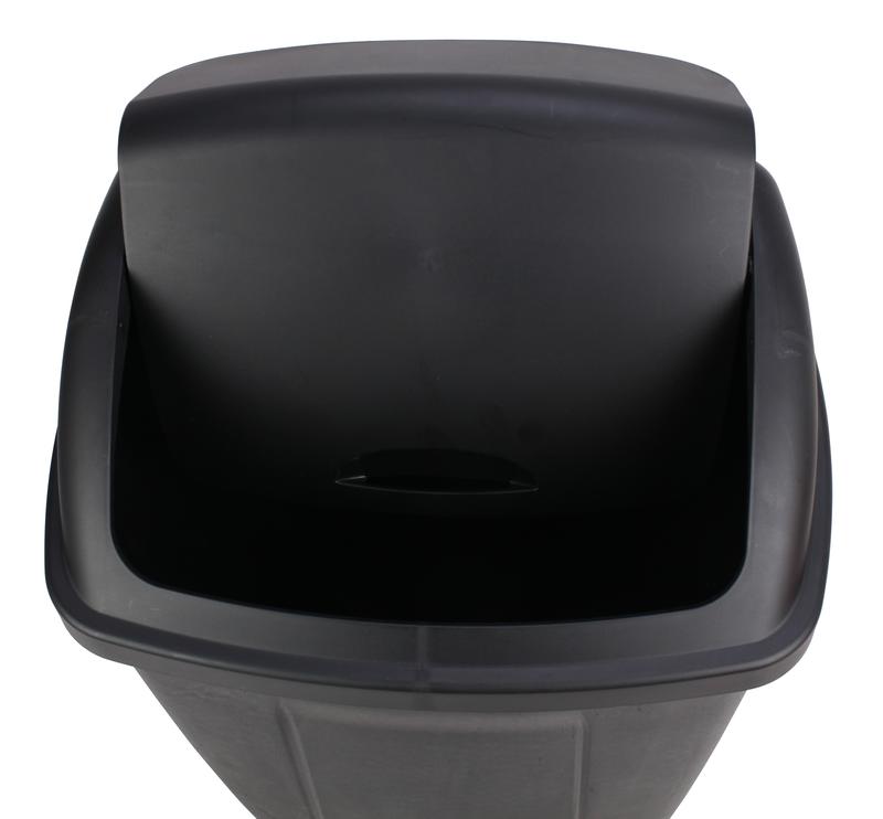 Large 13-Gallon Kitchen Trash Can – Black Plastic Design