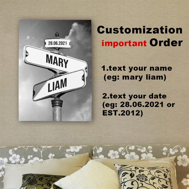 Custom Canvas Vintage Street Sign for Couples - Perfect Gift for Any Occasion