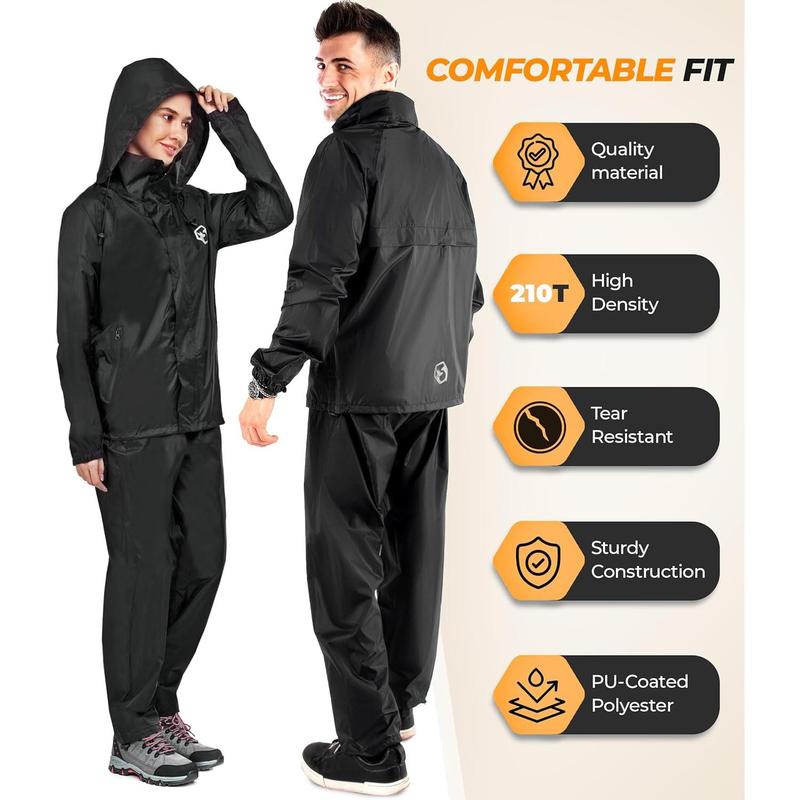 Waterproof Rain Suit – Durable Breathable Lightweight Rainwear for Men & Women Perfect for Motorcycle Golf Fishing