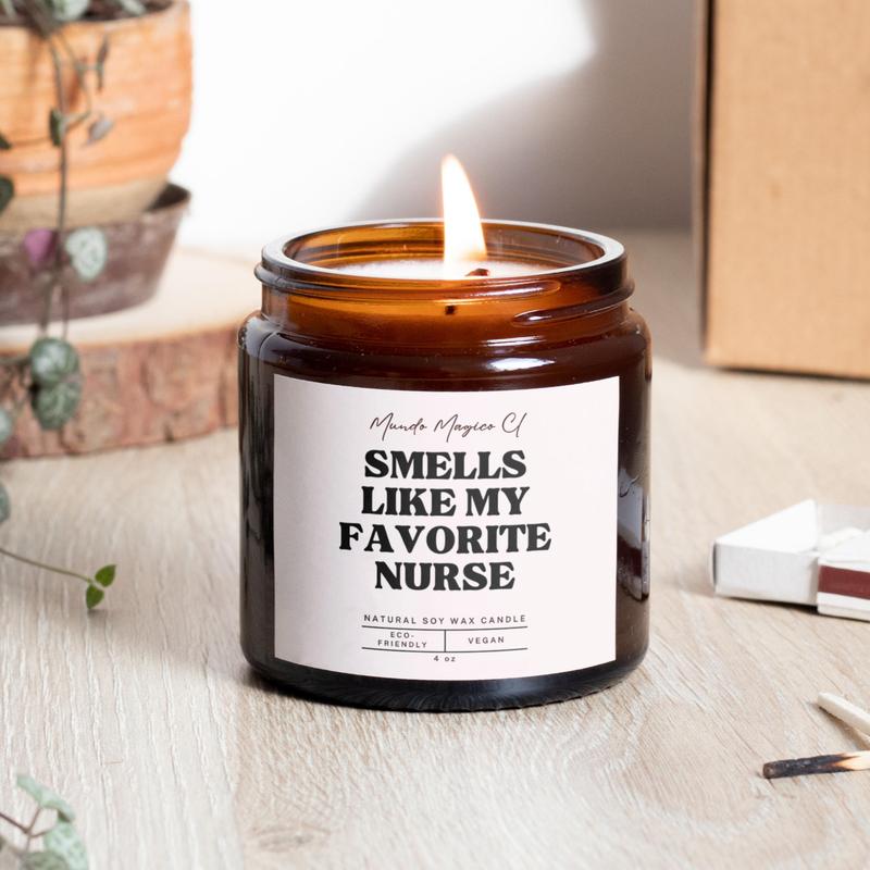 Smells Like My Favorite Nurse Candle Gift, Nurse Christmas Gift, Nursing School Graduation Candle Gift, New Nurse Gift, Gift for Best Friend, Gift for Daughter, Nursing school gift, Idea Christmas Gift for Her Him