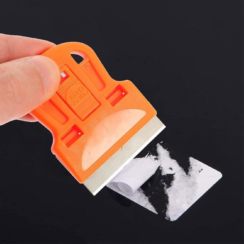 Plastic Mini Razor Blades Scraper, Car Window Film Glass Glue Remover, Suitable for Removing Decal Stickers Old Glue, Scraping Off Paint Decals Labels