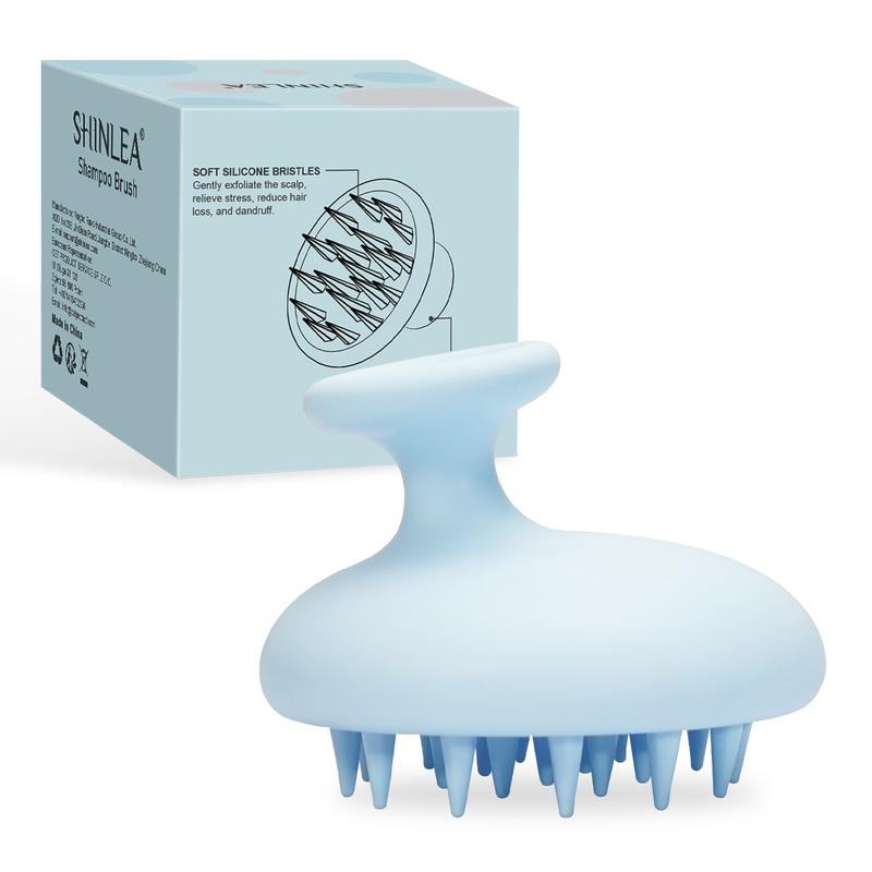 Silicone Scalp Massager Shampoo Brush - Head Scrubber with Soft Bristles for Hair Growth, Deep Clean Dandruff Removal - Shower Hair Brush Wet & Dry Use, Blue Accessories Silicone Shower