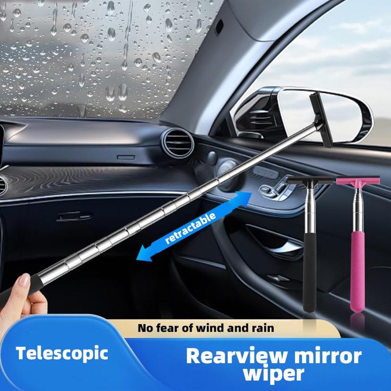 Car Rearview Mirror Cleaning Brush, Portable Retractable Car Rearview Mirror Cleaning Tool, Quick Cleaning Water Mist & Dirt Tool