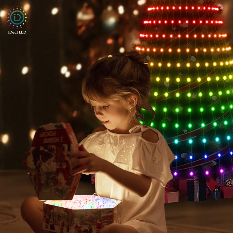 APP Smart Christmas Tree Lights - 400 LEDs with Remote & App Control - Music Sync Green Wire - Indoor Outdoor - Multicolor & Warm White - 6Ft Height